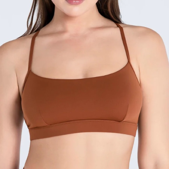 Brown Sports Bra And Shorts Set